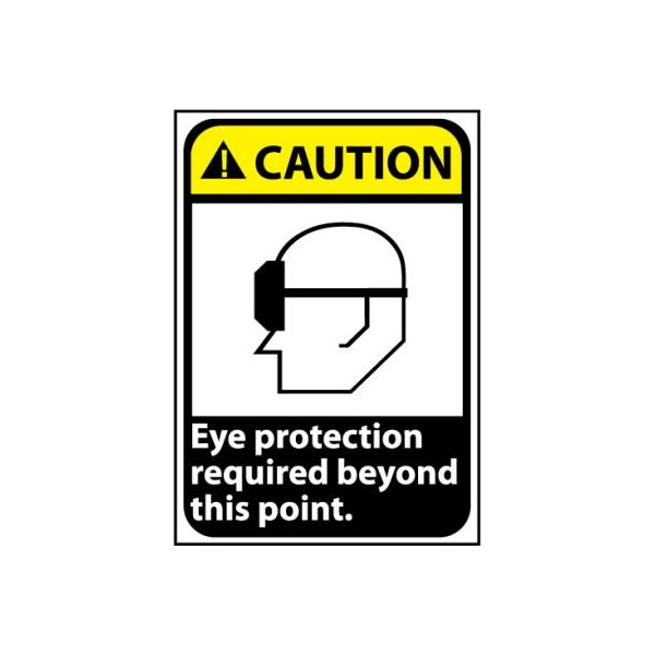 National Marker Co Caution Sign 14x10 Rigid Plastic - Eye Protection Required CGA26RB - main